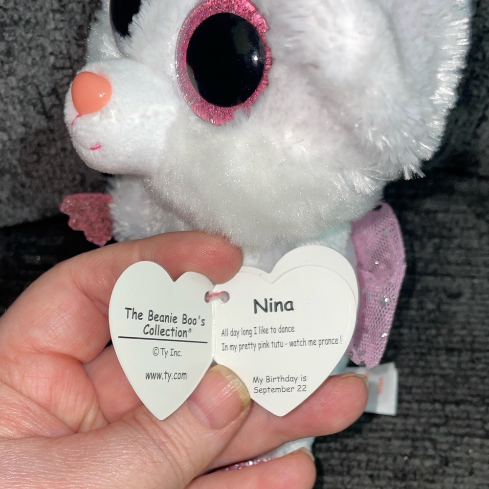 Ty Beanie Boos - NINA the 6" Ballerina Mouse NWT's Stuffed Animal Plush Toy - Picture 4 of 5